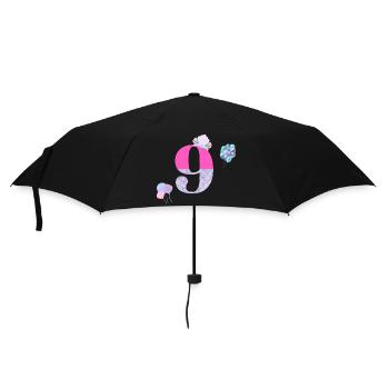 9th birthday mermaid - Umbrella (small) - black - Front