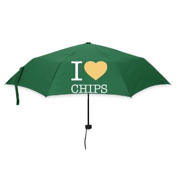I LOVE CHIPS - Umbrella (small) - bottlegreen - Front