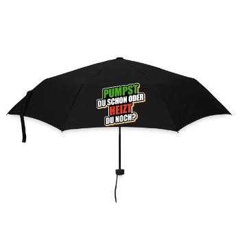 Pumpst du schon oder heizt du noch? - Wärmepumpe - Regenschirm (klein) - Schwarz - Vorne