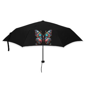 Schmetterling - Regenschirm (klein) - Schwarz - Vorne