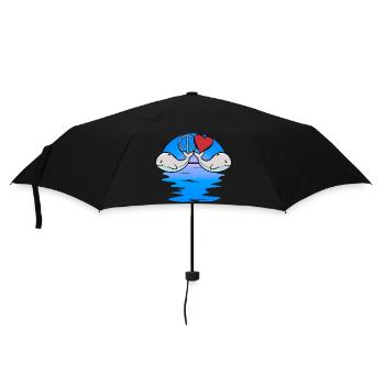 Baby Wal Fisch Meeressäuger Kinder Peace - Regenschirm (klein) - Schwarz - Vorne