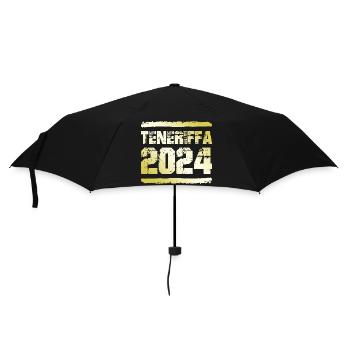 Teneriffa 2024 Gold - Regenschirm (klein) - Schwarz - Vorne