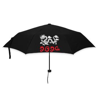 Jahr des Drachen 2024 - Regenschirm (klein) - Schwarz - Vorne