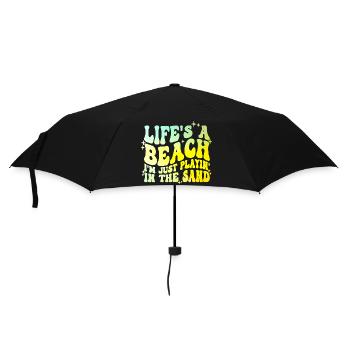 Life's a Beach I'm Just Playin In The Sand - Regenschirm (klein) - Schwarz - Vorne