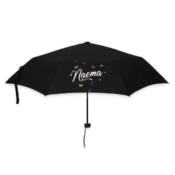 NAEMA - Nom de fille avec des papillons colorés - Parapluie standard - noir - Devant