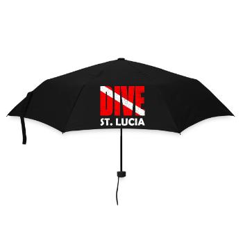 Dive St. Lucia - Diver Down Flag Scuba Diving - Umbrella (small) - black - Front