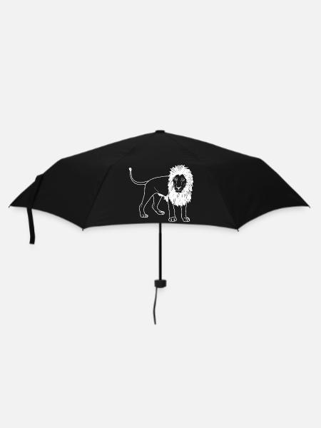 Löwe lineart - Regenschirm (klein) - Schwarz