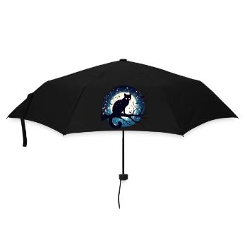 Full Moon with Black Cat Halloween - Umbrella (small) - black - Front