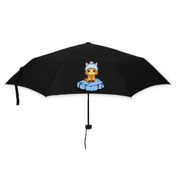 Fuchs Eisscholle - Regenschirm (klein) - Schwarz - Vorne