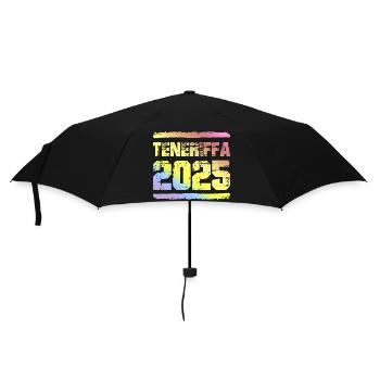 Teneriffa 2025 Bunt - Regenschirm (klein) - Schwarz - Vorne