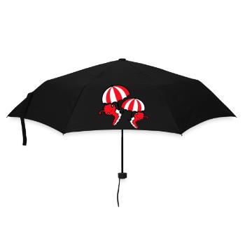 2 Flying Caterpillars Umbrella Team Friends Holiday - Umbrella (small) - black - Front