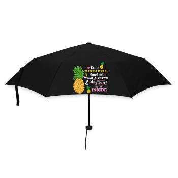 be a pineapple stand tall wear a crown stay sweet  - Umbrella (small) - black - Front