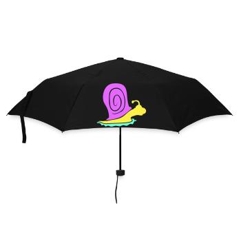 Schneckenhaus Schnecke bunt Süß Silhouette cool - Regenschirm (klein) - Schwarz - Vorne