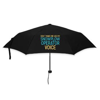 Snowplow Operator Voice Schneepflugfahrer - Regenschirm (klein) - Schwarz - Vorne