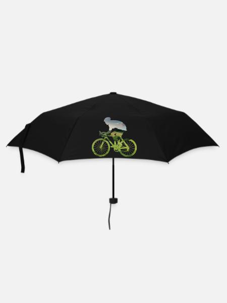 Natursilhouette Fahrradfahrer im Grünen - Regenschirm (klein) - Schwarz