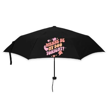 Wanne be my boo tonight ? Halloween Spooky Season  - Regenschirm (klein) - Schwarz - Vorne