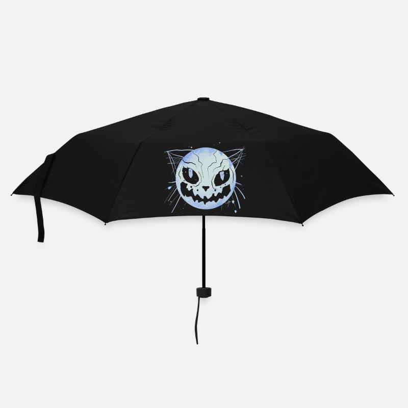 Katzen Zombie Mond - Regenschirm (klein) - Schwarz