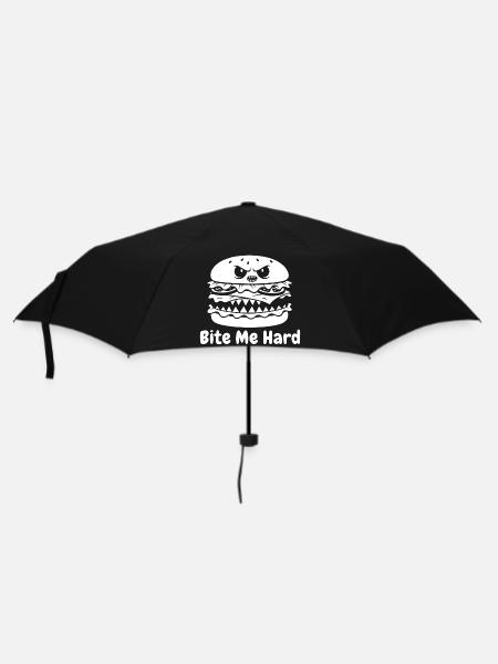 Wütender Hamburger Bite Design - Regenschirm (klein) - Schwarz