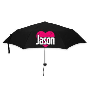 I Love Jason Pink Heart I Love Jason - Umbrella (small) - black - Front