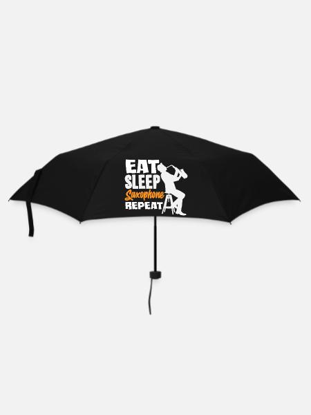 Eat Sleep Saxophone Repeat Saxophonist - Regenschirm (klein) - Schwarz