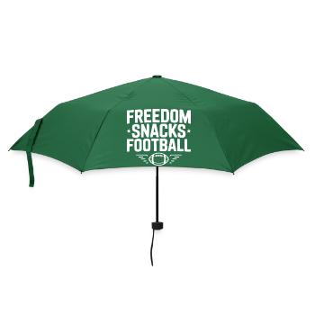 Freiheit, Snacks, Fußball - Regenschirm (klein) - Flaschengrün - Vorne