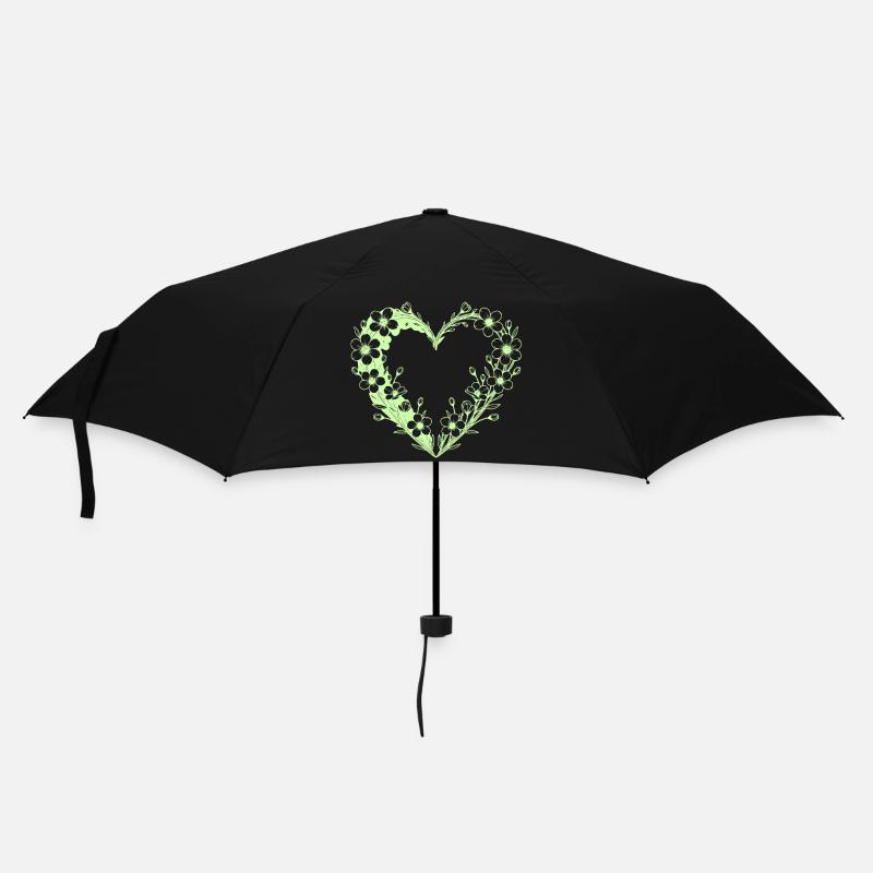 Flower heart in floral frame - Umbrella (small) - black