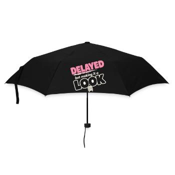 Travel anxiety humor, airport chaos, flying is - Umbrella (small) - black - Front