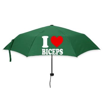 I Love Biceps Gym Bodybuilding Fitness - Umbrella (small) - bottlegreen - Front