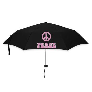 Flower Power de style rétro hippie Peace Symbol - Parapluie standard - noir - Devant