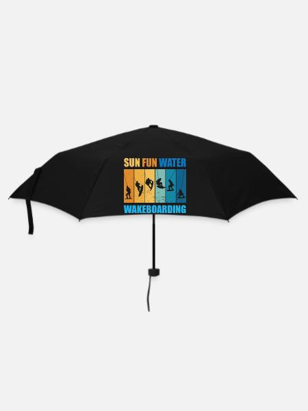 Sun, Fun, Water, Wakeboarding - Umbrella (small) - black