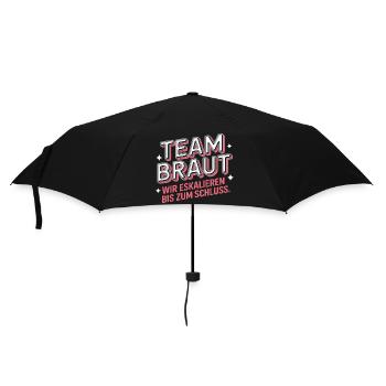 Team Braut Wir Eskalieren Crew Squad JGA Frauen - Regenschirm (klein) - Schwarz - Vorne