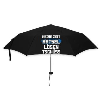 Keine Zeit Rätsel lösen Tschüss - Regenschirm (klein) - Schwarz - Vorne