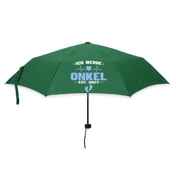 Ich werde Onkel 2027 - Baby Ankündigung Geschenk - Regenschirm (klein) - Flaschengrün - Vorne
