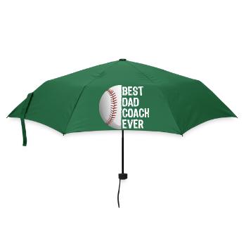 Bester Vater-Trainer aller Zeiten Baseball-Tee - Regenschirm (klein) - Flaschengrün - Vorne