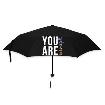 You Are Enough Typography Rainbow Pride - Umbrella (small) - black - Front