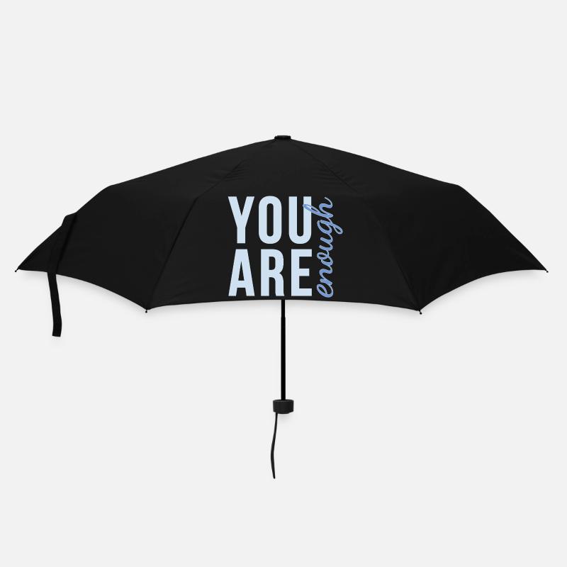 You Are Enough Schriftzug in sanftem blau - Regenschirm (klein) - Schwarz