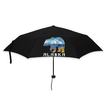 Alaskan Bear Lake and Mountain Alaska Souvenir - Umbrella (small) - black - Front