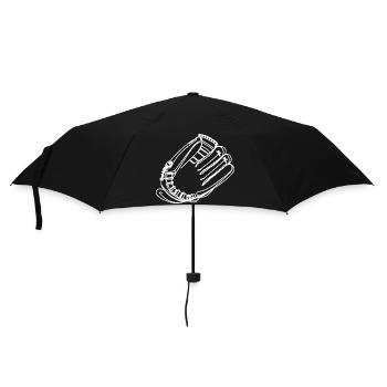 Baseball Handschuh Skizze - Regenschirm (klein) - Schwarz - Vorne