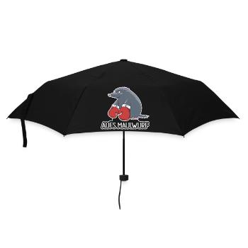 Aufs Maulwurf – Lustiges Cartoon Shirt - Regenschirm (klein) - Schwarz - Vorne