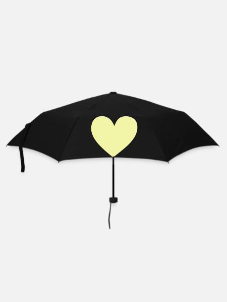 Pastellherz Gelb Kleidungsdruck - Regenschirm (klein) - Schwarz