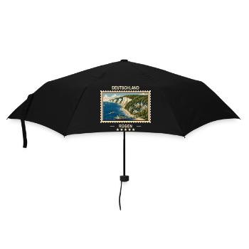 Deutschland Rügen Vintage Reisemarke - Regenschirm (klein) - Schwarz - Vorne