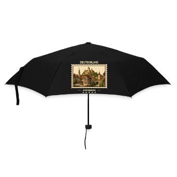 Deutschland Nürnberg Vintage Reisemarke - Regenschirm (klein) - Schwarz - Vorne