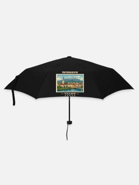 Österreich Villach Vintage Reisemarke - Regenschirm (klein) - Schwarz