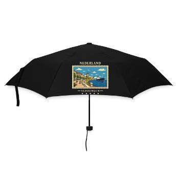 Nederland Vlissingen Vintage Reisemarke - Regenschirm (klein) - Schwarz - Vorne