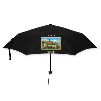 Italien Bergamo Vintage Reisemarke - Regenschirm (klein) - Schwarz - Vorne