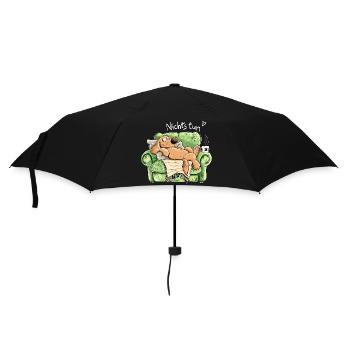 Nichts tun Hund Sofa Couch Chillen Faulenzen Humor - Regenschirm (klein) - Schwarz - Vorne
