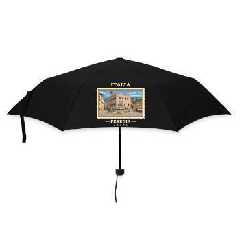 Italien Perugia Vintage Reisemarke - Regenschirm (klein) - Schwarz - Vorne