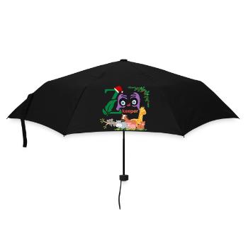 lustiger Tierpfleger - Regenschirm (klein) - Schwarz - Vorne