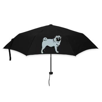 Mops - Regenschirm (klein) - Schwarz - Vorne