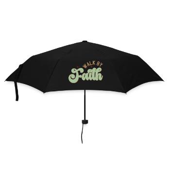 Walk by Faith - Regenschirm (klein) - Schwarz - Vorne